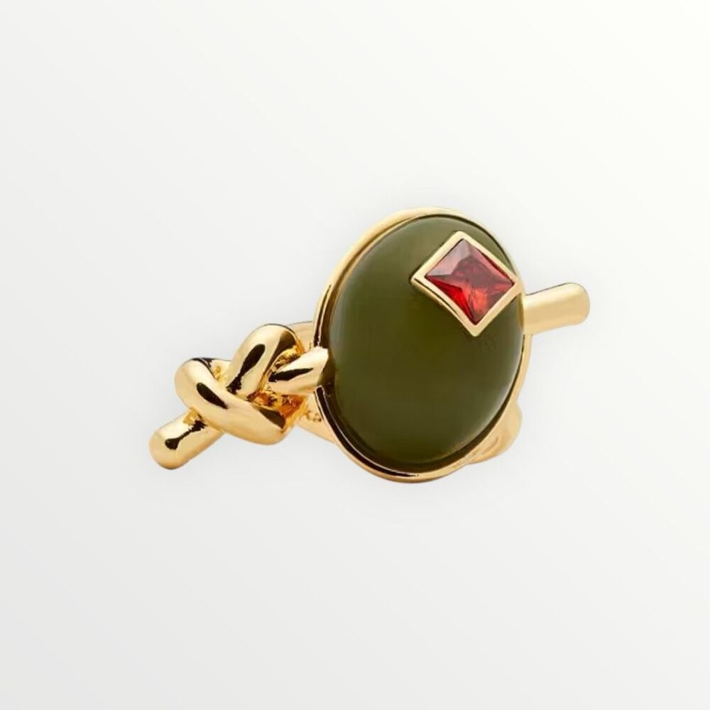 Kate Spade NEW size 7 ring - Martini Olive - shaken or stirred - Picture 1 of 8
